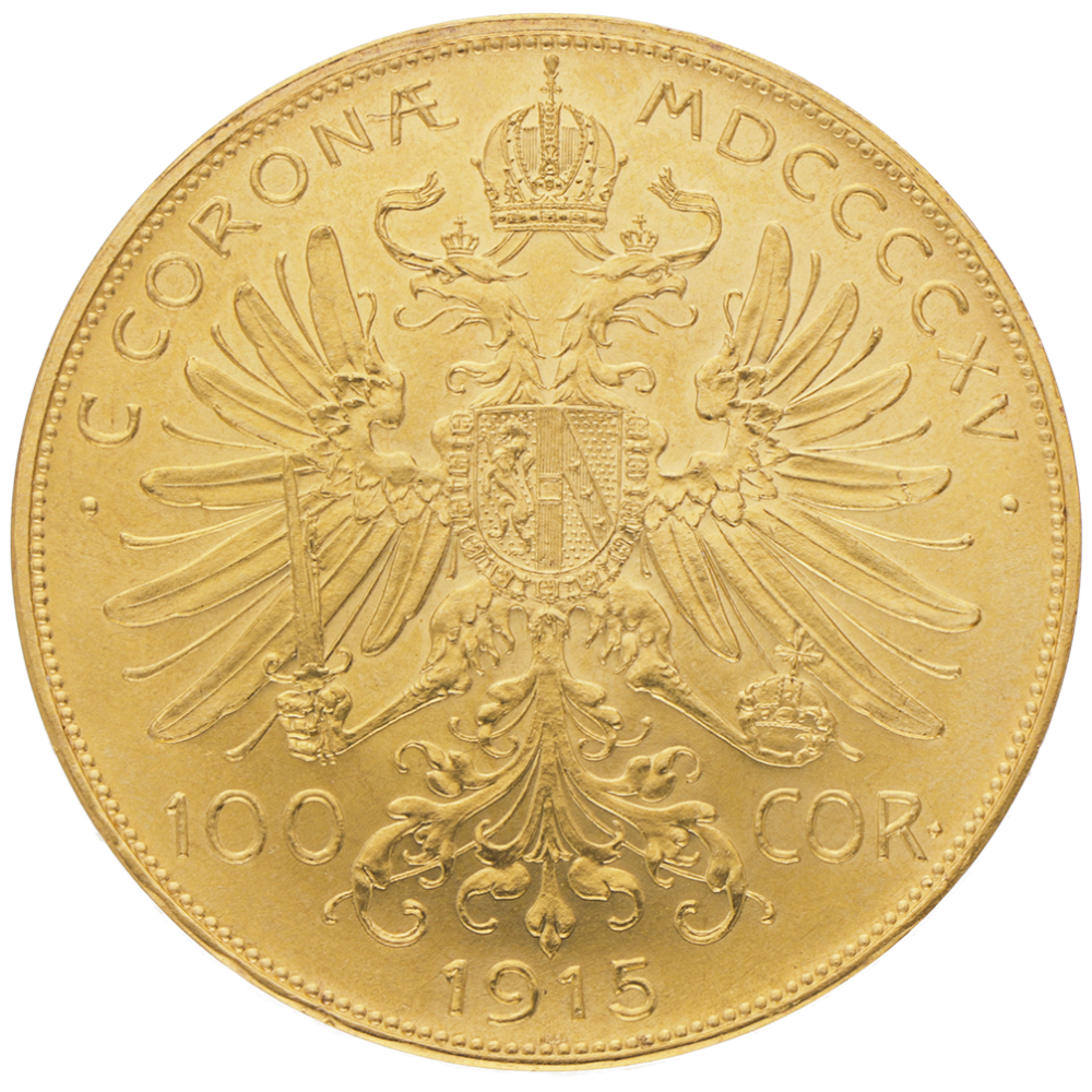 100 Corona en or diverses années