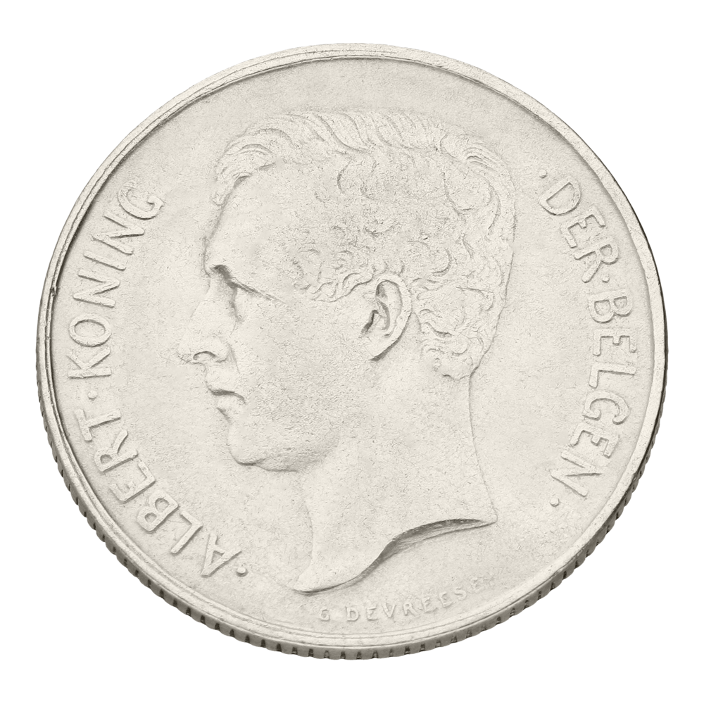 2 francs Albert I Texte néerlandais