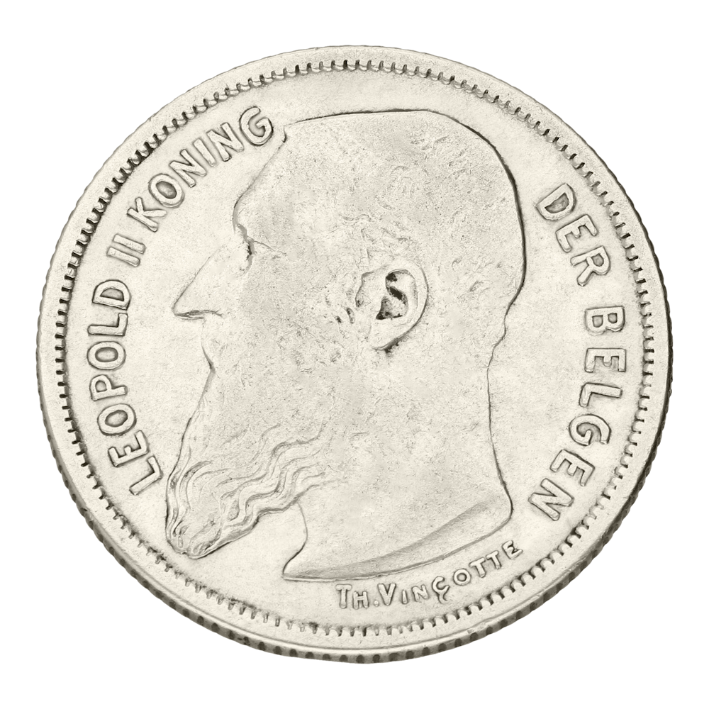 2 francs Leopold II Texte néerlandais