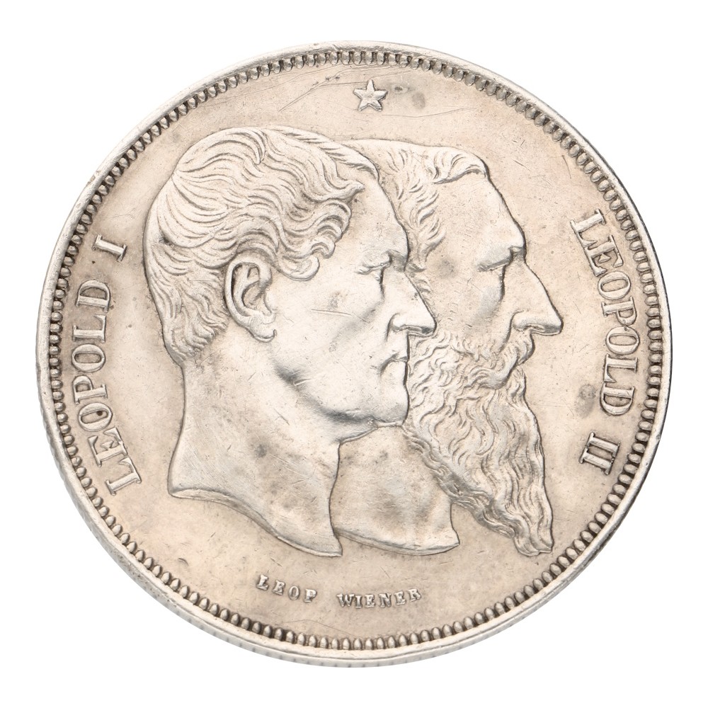 5 francs Leopold II 50 Years of Belgium