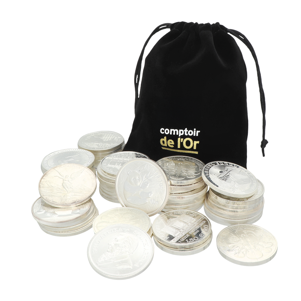 D'argent en vrac 50x 1 OZ divers producteurs