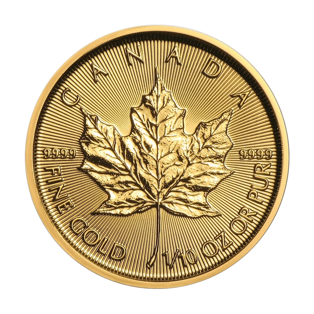 Feuille d'Érable 1/10 OZ or diverses années