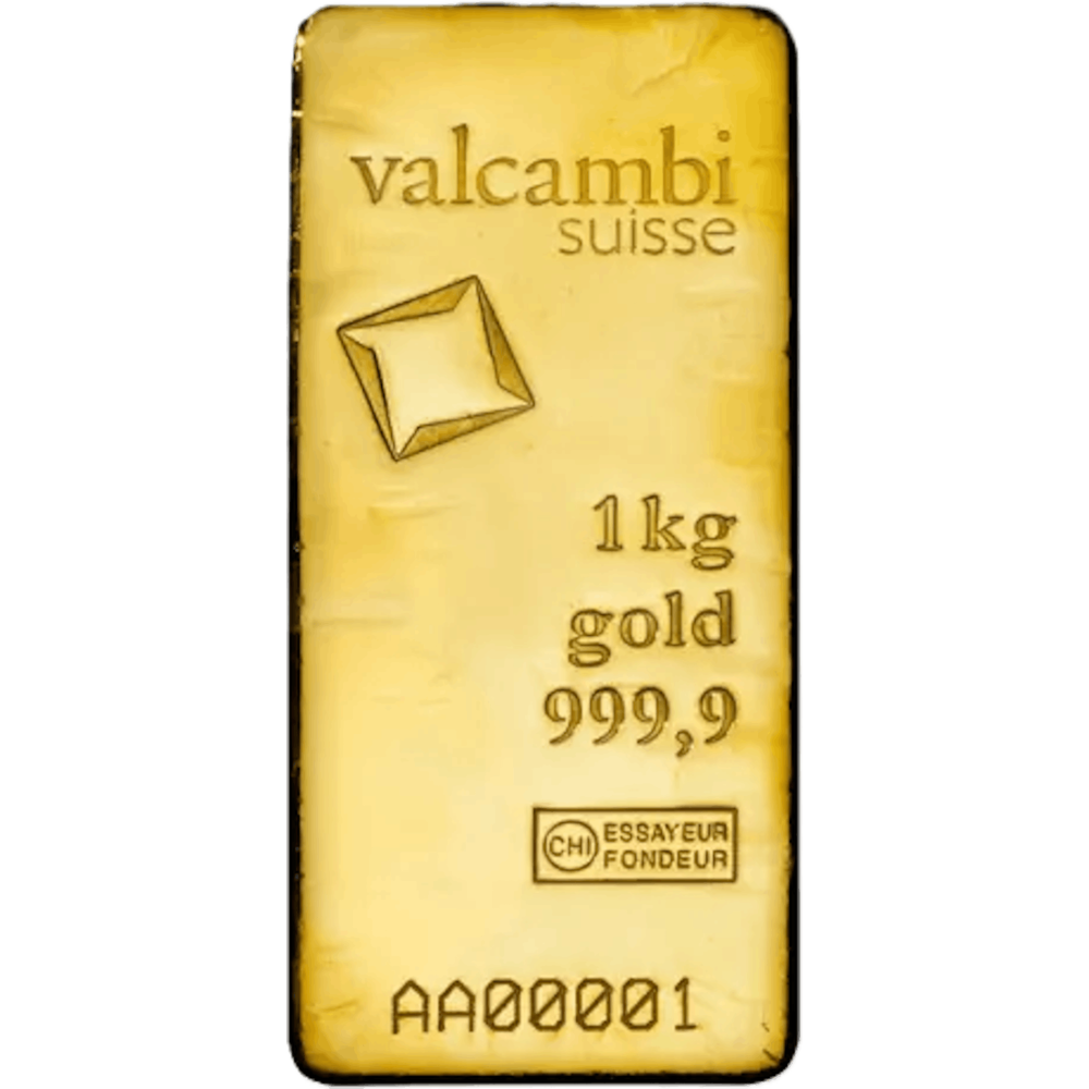 Lingot d'or Valcambi certifié de 1000 gramme