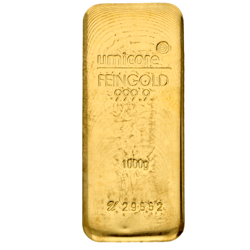 Lingot d’or Umicore certifié de 1000 gramme