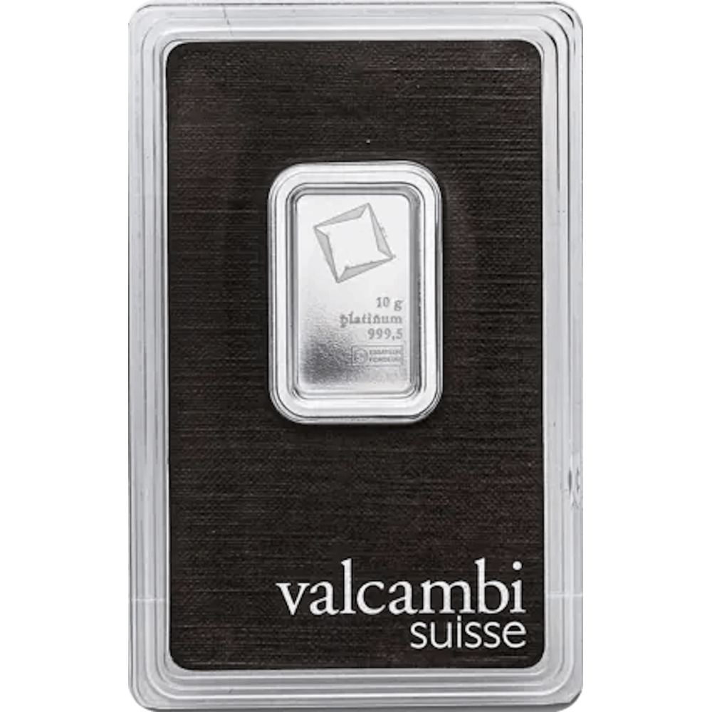 Lingot platine Valcambi certifié de 10 gramme