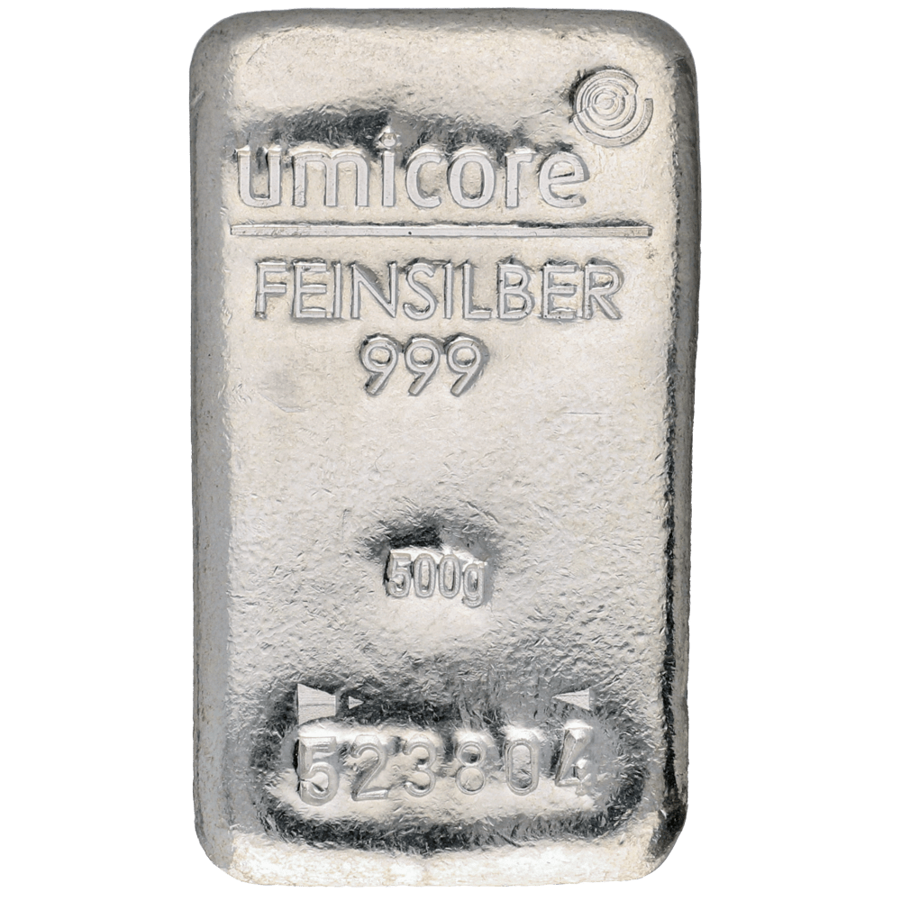 Lingot Umicore 500gr argent