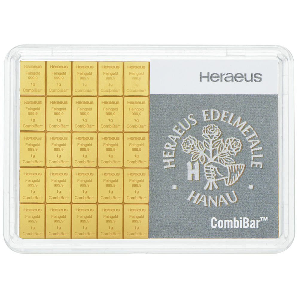 Lingots Heraeus CombiBar 50 x 1gr or