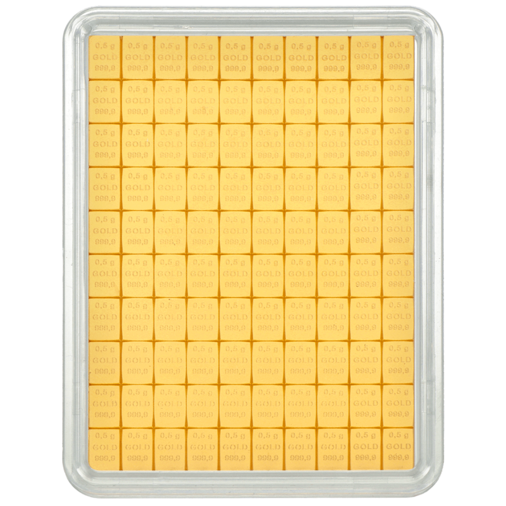 Lingots Valcambi CombiBar 100 x 0,5gr or