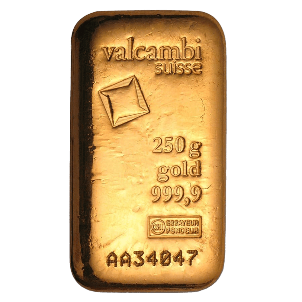 Un lingot d or certifie Valcambi de 250 grammes